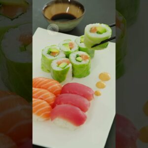 Spring Rolls Salmon#sushi #springroll #sushirolls #shorts
