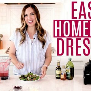 EASY Homemade Raspberry Balsamic Vinaigrette Salad Dressing