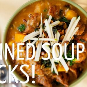 3 HEALTHY SOUP Recipes from CANNED SOUP | Canned Soup Hacks | Chili, Butternut Squash, Mushroom Soup