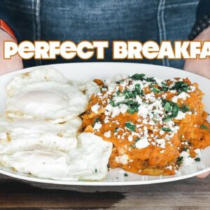 Homemade Chilaquiles Recipe (Rojos Style) + Fried Eggs