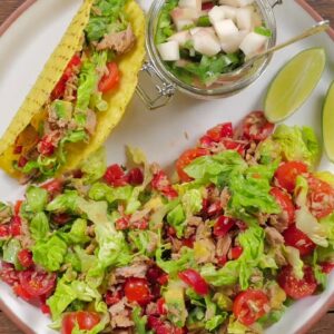 Spicy Tuna Taco Salad with Peach Salsa – Perfect Lunch