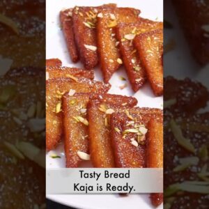 Bread Kaja | Instant Bread Sweet Recipe #shorts #youtubeshorts #breadrecipe #sweet