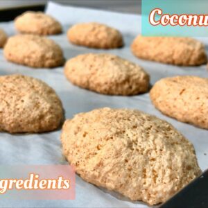 Easy Coconut Cookies Recipe | 3 Ingredients Coconut Cookies | Easy Coconut Macaroons Recipe