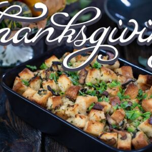 Thanksgiving Side Dishes: Spinach and Shiitake Mushroom Stuffing