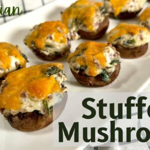 Stuffed Mushrooms- Spinach with Cream cheese (Vegetarian)