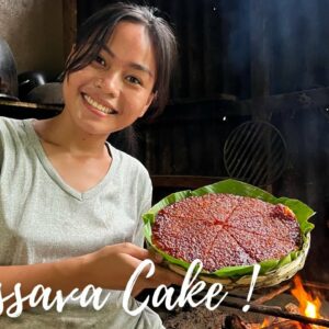 Cassava cake made from fresh ingredients (No Oven Cake) Bohol, Philippines