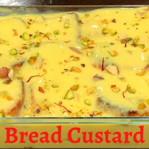 Bread Pudding With Custard Powder – Bread Custard Recipe – How To Make Bread Pudding At Home