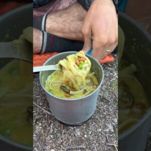 Dehydrated Coconut Curry Soup recipe for outdoor adventures and ultralight travel.