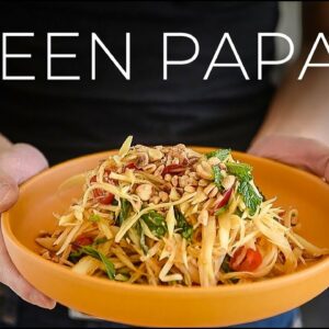 This Green Papaya Salad Recipe is spicy, salty, sweet, and A LITTLE NUTTY